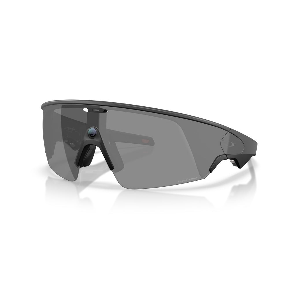 Oakley Meta Vanguard smart glasses with black frame and dark Prizm lenses