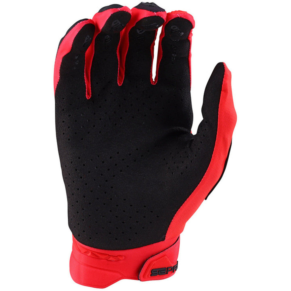 Troy Lee Designs SE Pro Glove in red with black palm and gray fingertip details