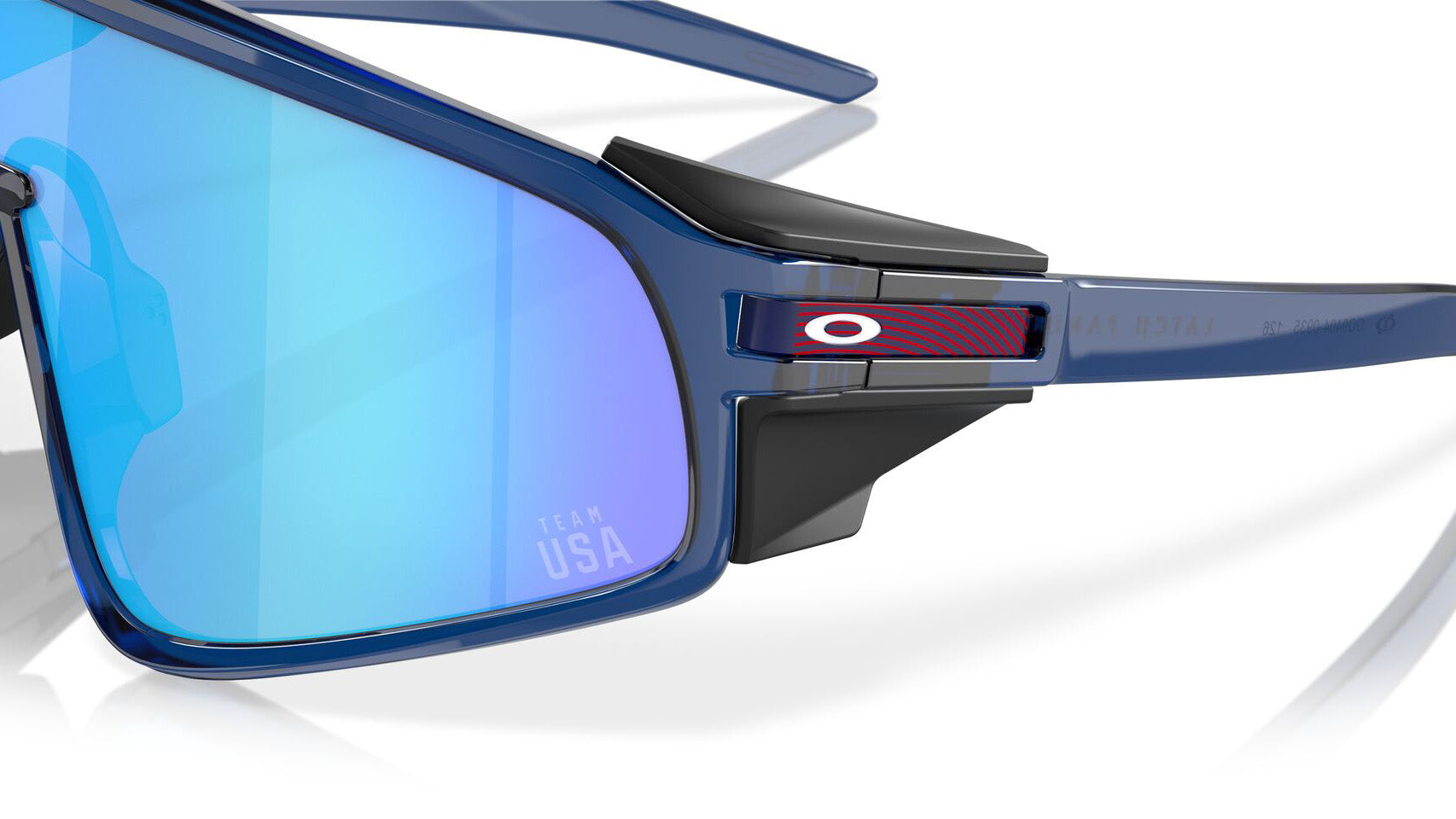 Oakley sunglasses with navy blue frame and blue mirrored Prizm lenses