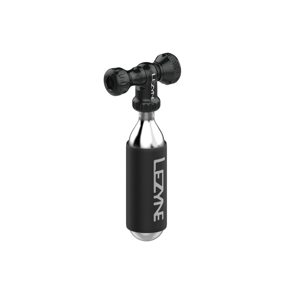 Lezyne Control Drive CO2 head inflator in black with silver cartridge