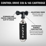 Lezyne Control Drive CO2 cartridge head with adjustable knob and black sleeve