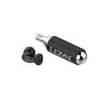 Lezyne Twin Speed Drive CO2 inflator head in black with threaded cartridge attachment