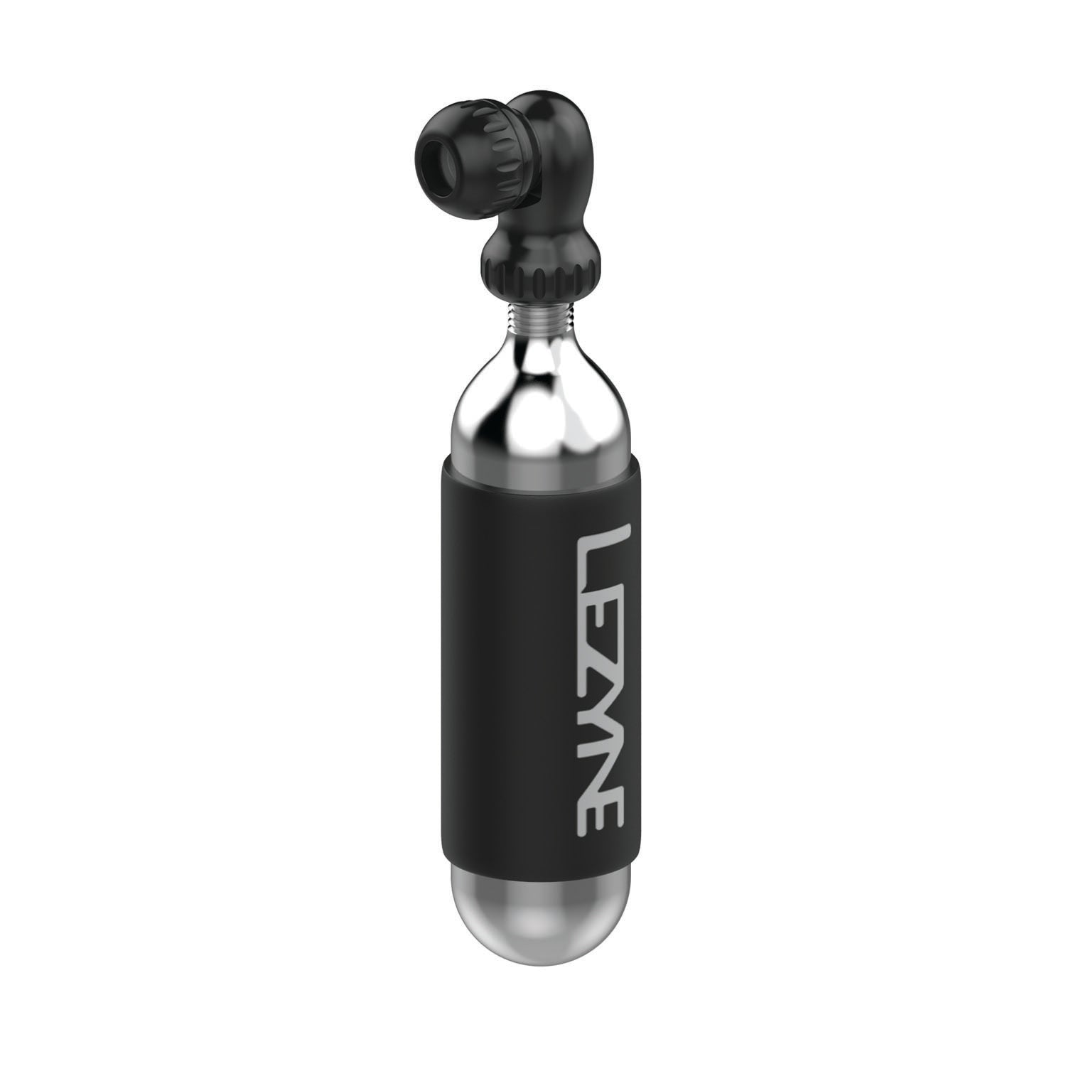 Lezyne Twin Speed Drive CO2 inflator head in black with silver cartridge