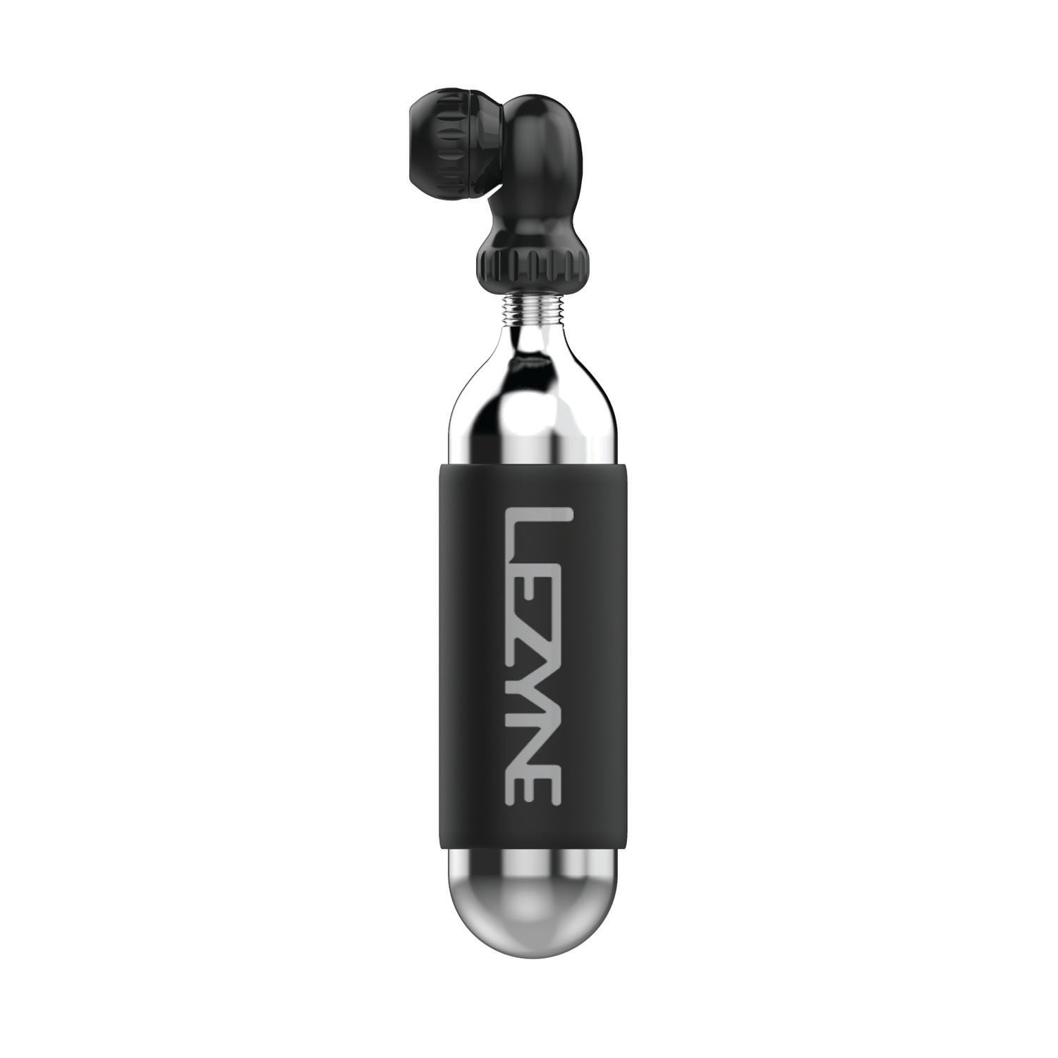 Lezyne Twin Speed Drive CO2 inflator head in black with threaded cartridge