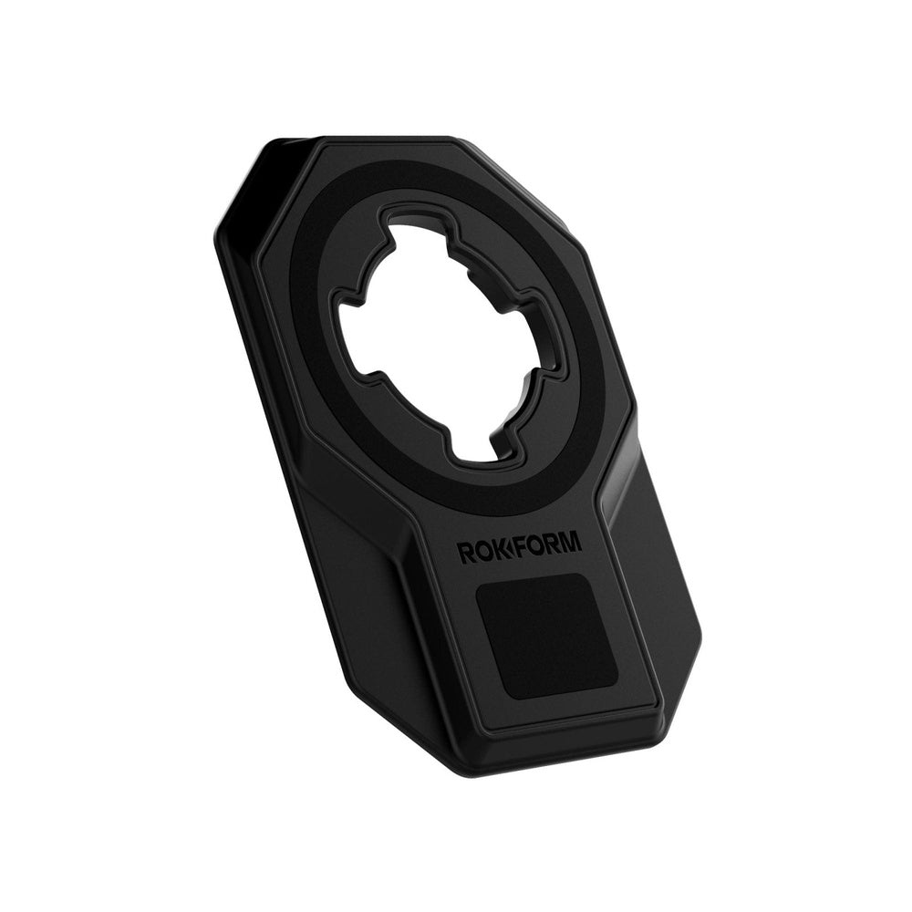 Black Rokform Universal Adapter mount with circular phone interface on white background