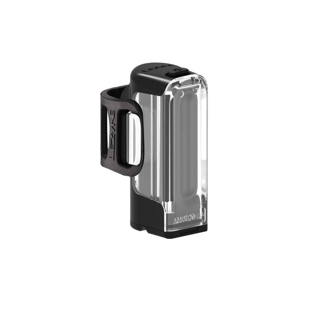 Lezyne Strip Drive+ Front bike light with clear lens and black mounting bracket