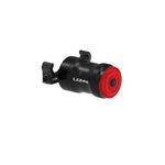 Lezyne black bike rear light with red lens and mounting bracket