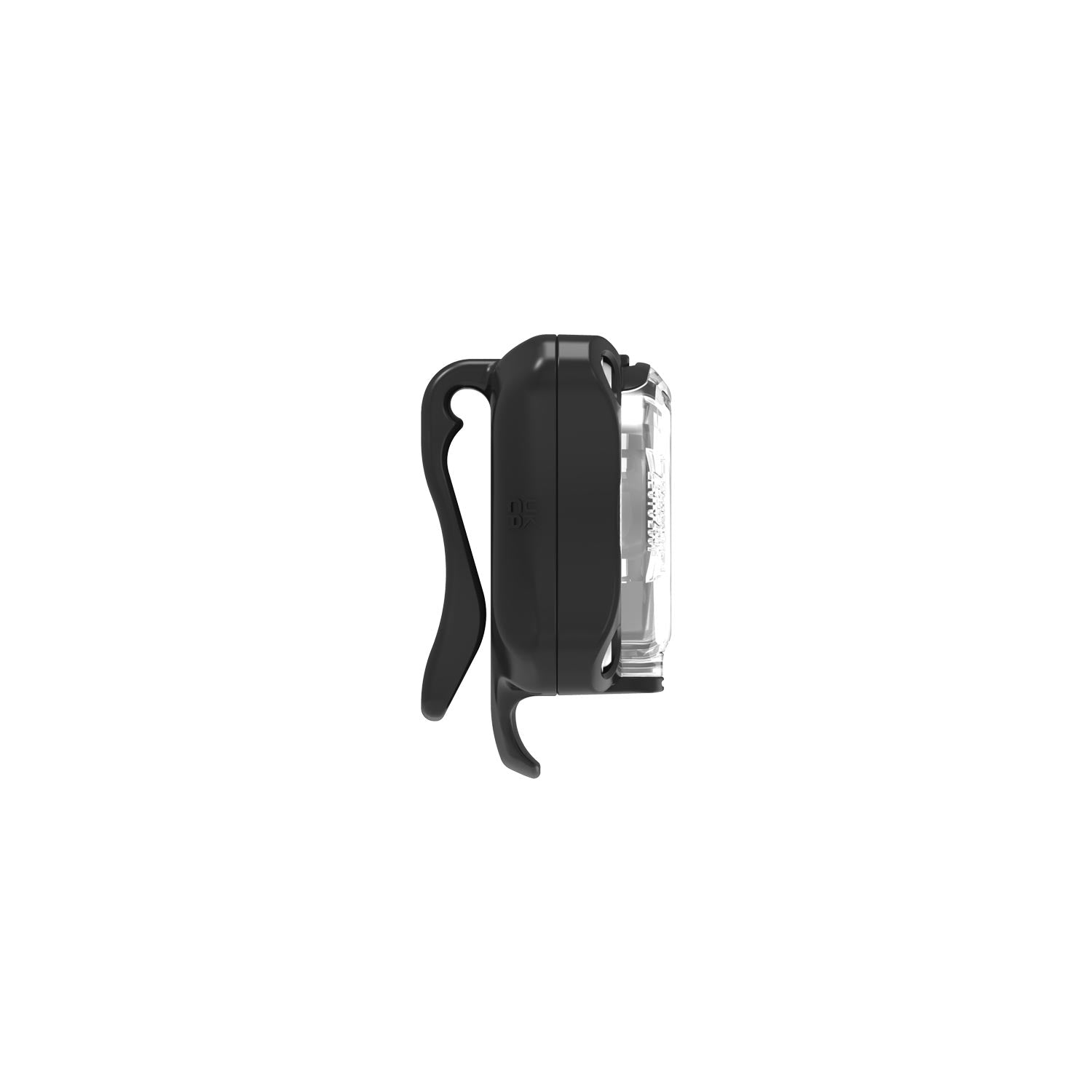 Black Lezyne Zecto Drive bike light with clear lens and mounting clip