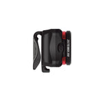 Lezyne Zecto Max 250 rear bike light in black with red accent ring and clip mount