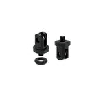 Black Lezyne GoPro LED adapter components with mounting hardware on white background