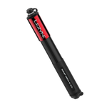 Lezyne Grip Drive HV bicycle pump with black body and red accent section