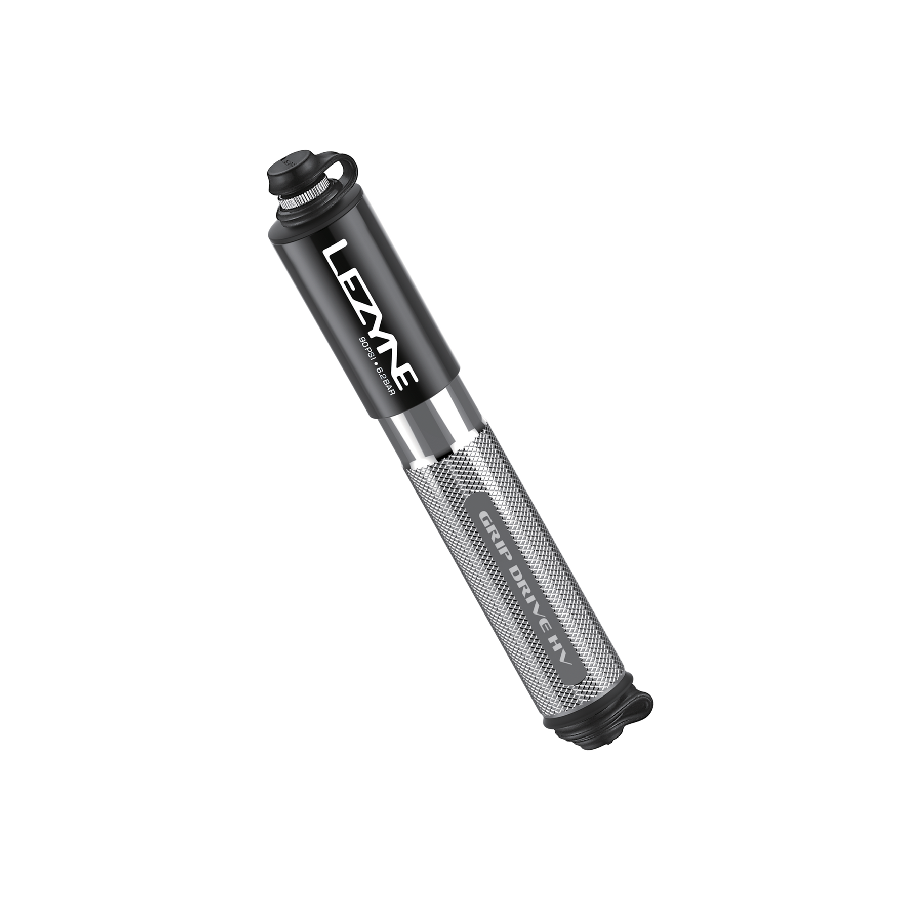 Lezyne Grip Drive HV-S black bicycle pump with textured grip section