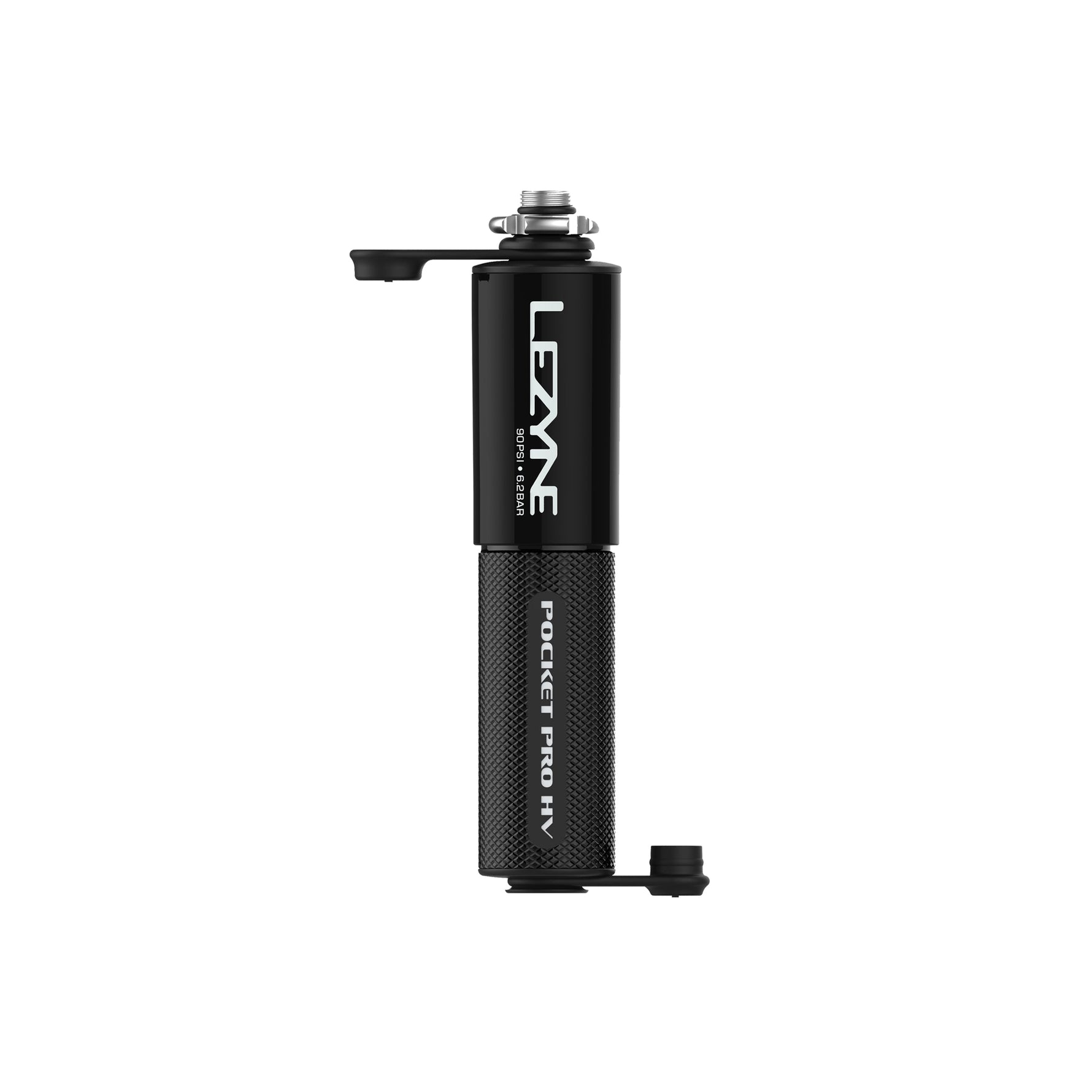 Lezyne Pocket Drive Pro HV black bicycle pump with textured grip handle
