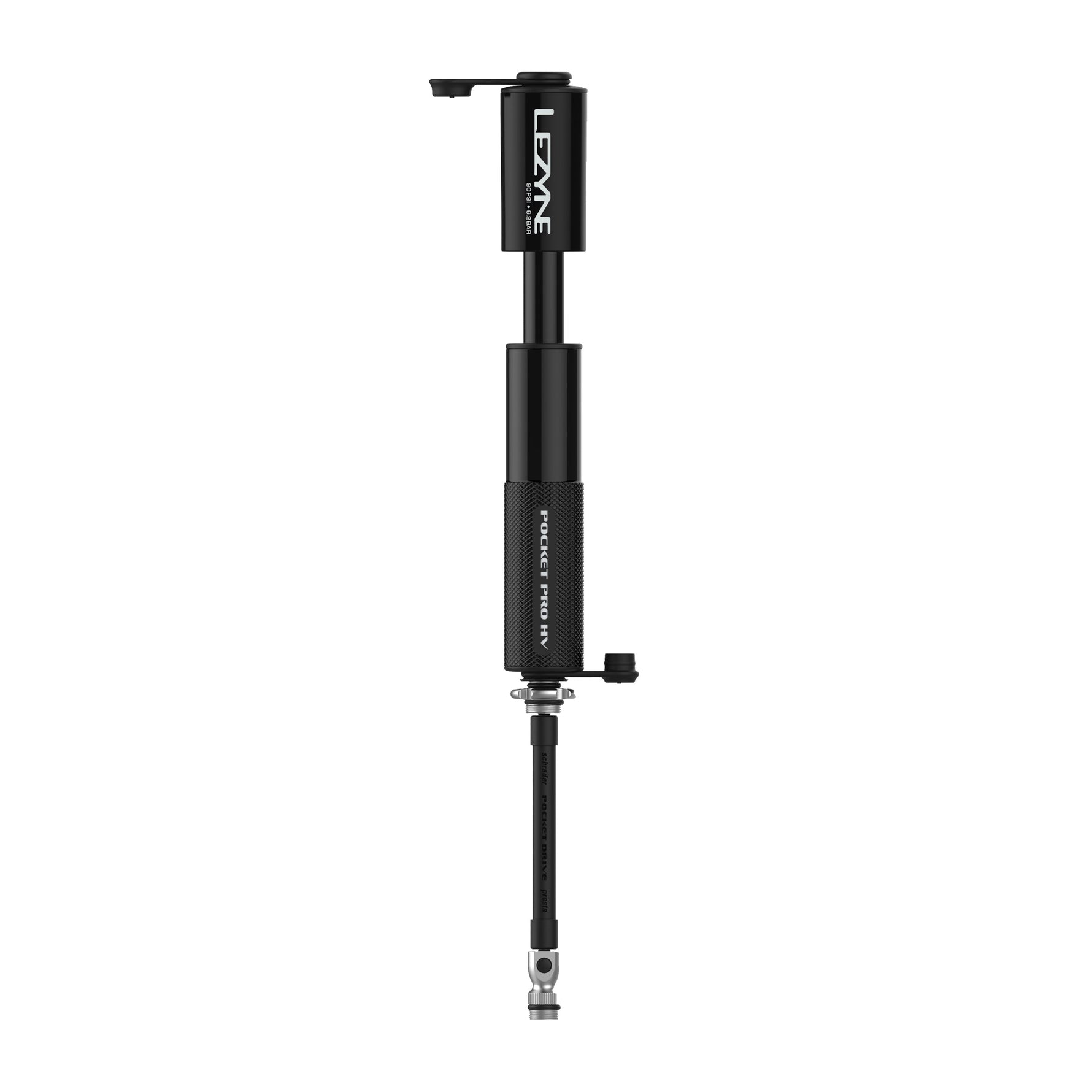 Lezyne Pocket Drive Pro HV black bicycle pump with extending tube