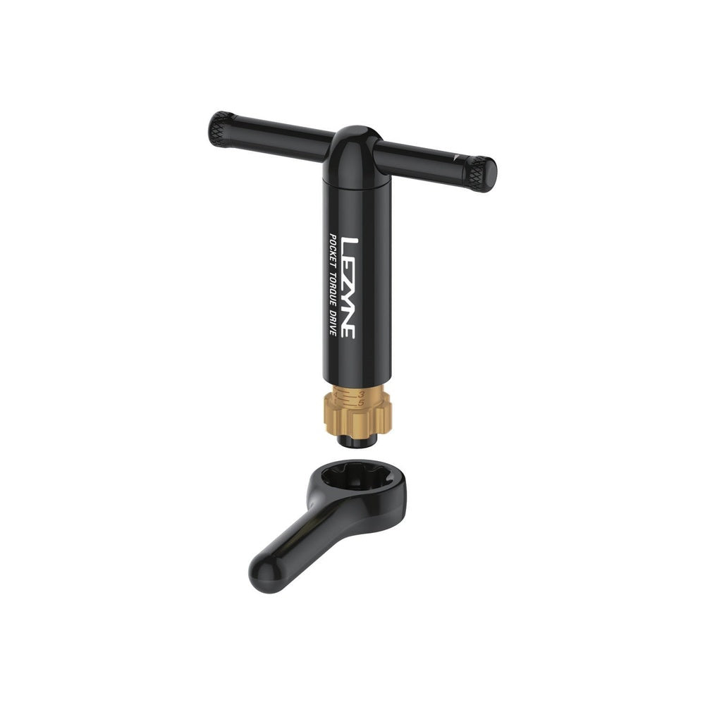 Lezyne Pocket Torque Drive in black with brass threading and removable handle