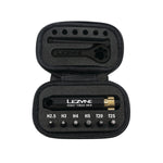 Lezyne Pocket Torque Drive in black case with hex and Torx bits