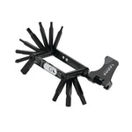 Lezyne V PRO 13 black multi-tool with various hex keys and tools extended