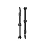 Two black Lezyne CNC TLR tubeless bike valve stems with threaded sections