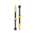 Lezyne CNC TLR valve stems in black with gold anodized components