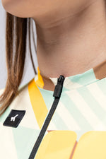 Gobik Attitude 2.0 cycling jersey in Exa colorway with mint green and yellow design