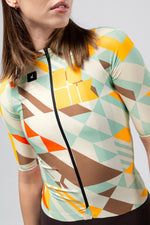 Gobik Attitude 2.0 cycling jersey with colorful geometric pattern and full zip