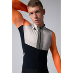Gobik Hyder Blend long sleeve cycling jersey in navy, gray and orange colorblock