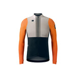 Gobik Hyder Blend long sleeve cycling jersey in Aurland colorway with orange sleeves