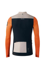 Gobik Hyder Blend long sleeve cycling jersey in Aurland colorway with orange sleeves