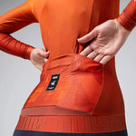 Gobik CX Pro 3.0 Long Sleeve Jersey in burnt orange showing rear pocket detail