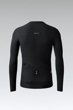 Gobik Avalon Ink black long sleeve cycling jersey back view with pockets