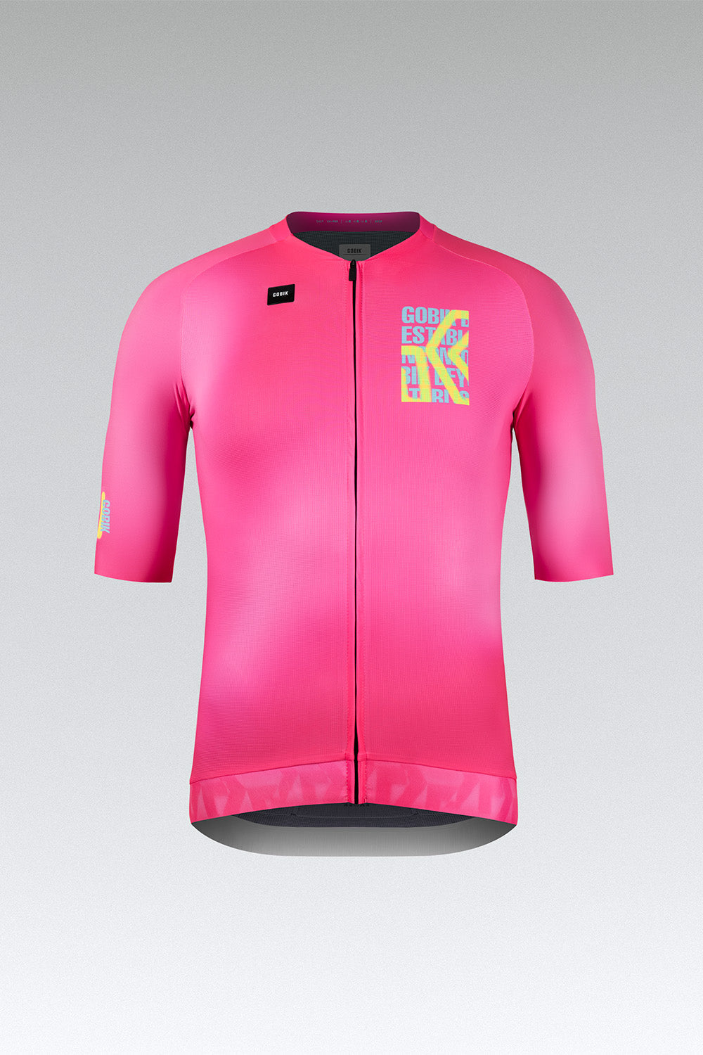 Gobik CX Pro 4.0 cycling jersey in neon pink Drip colorway with graphic logo