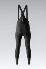 Black Gobik Absolute cycling bib shorts with shoulder straps on gray background