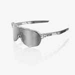 100% S2 sunglasses in polished translucent grey frame with silver mirror lens