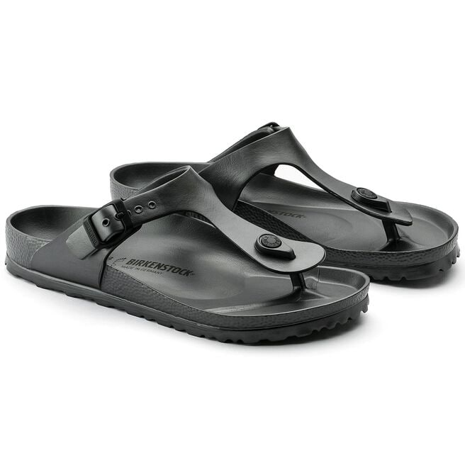 Birkenstock Gizeh EVA sandals in metallic anthracite with thong strap design