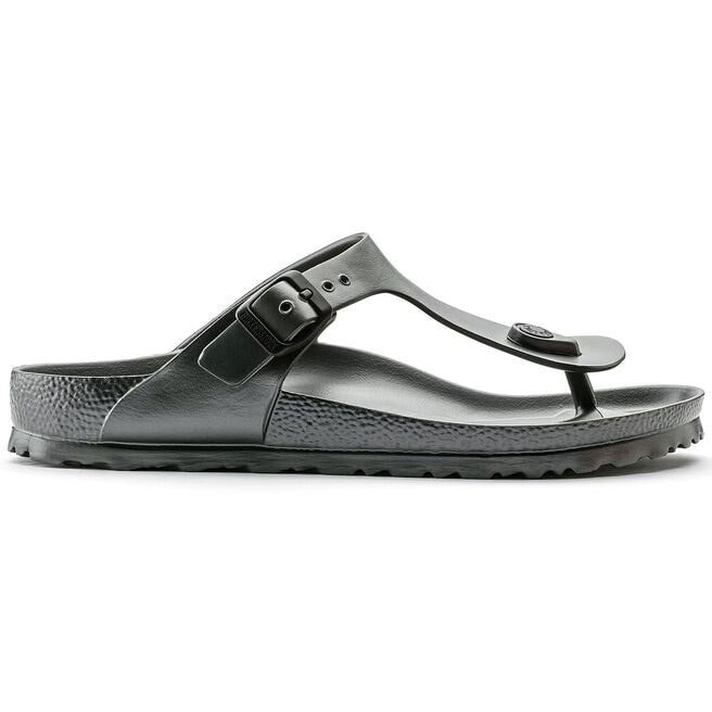 Birkenstock Gizeh EVA sandal in metallic anthracite with adjustable buckle strap