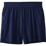 Brooks Sherpa 7-inch men's running shorts in navy blue with elastic waistband