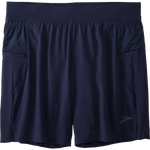 Brooks Sherpa men's running shorts in dark navy blue with elastic waistband