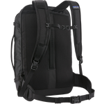 Patagonia Black Hole Mini MLC backpack in black showing shoulder straps and back panel