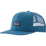 Patagonia Relaxed Trucker Hat in aquatic blue with P-6 logo patch