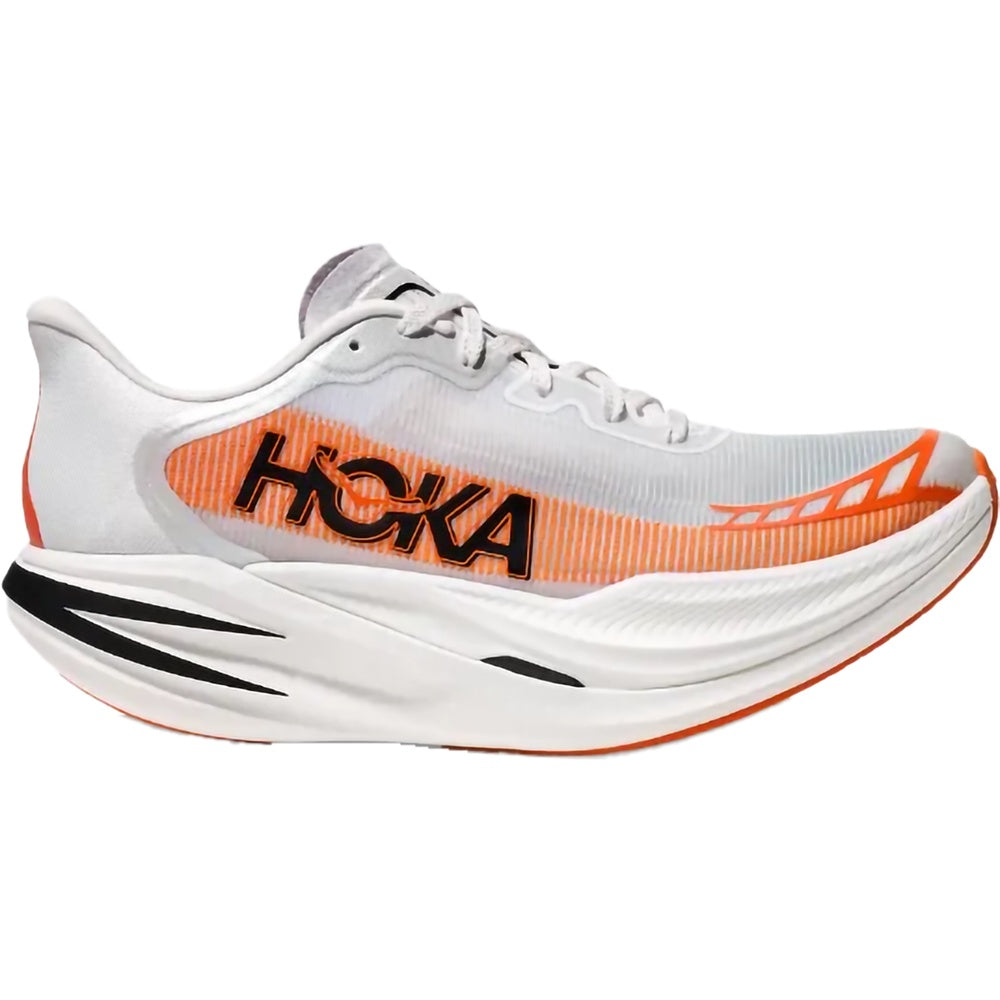 Hoka CIELO X1 2.0 running shoe in white with orange gradient stripe