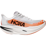 Hoka CIELO X1 2.0 running shoe in white with orange gradient stripe