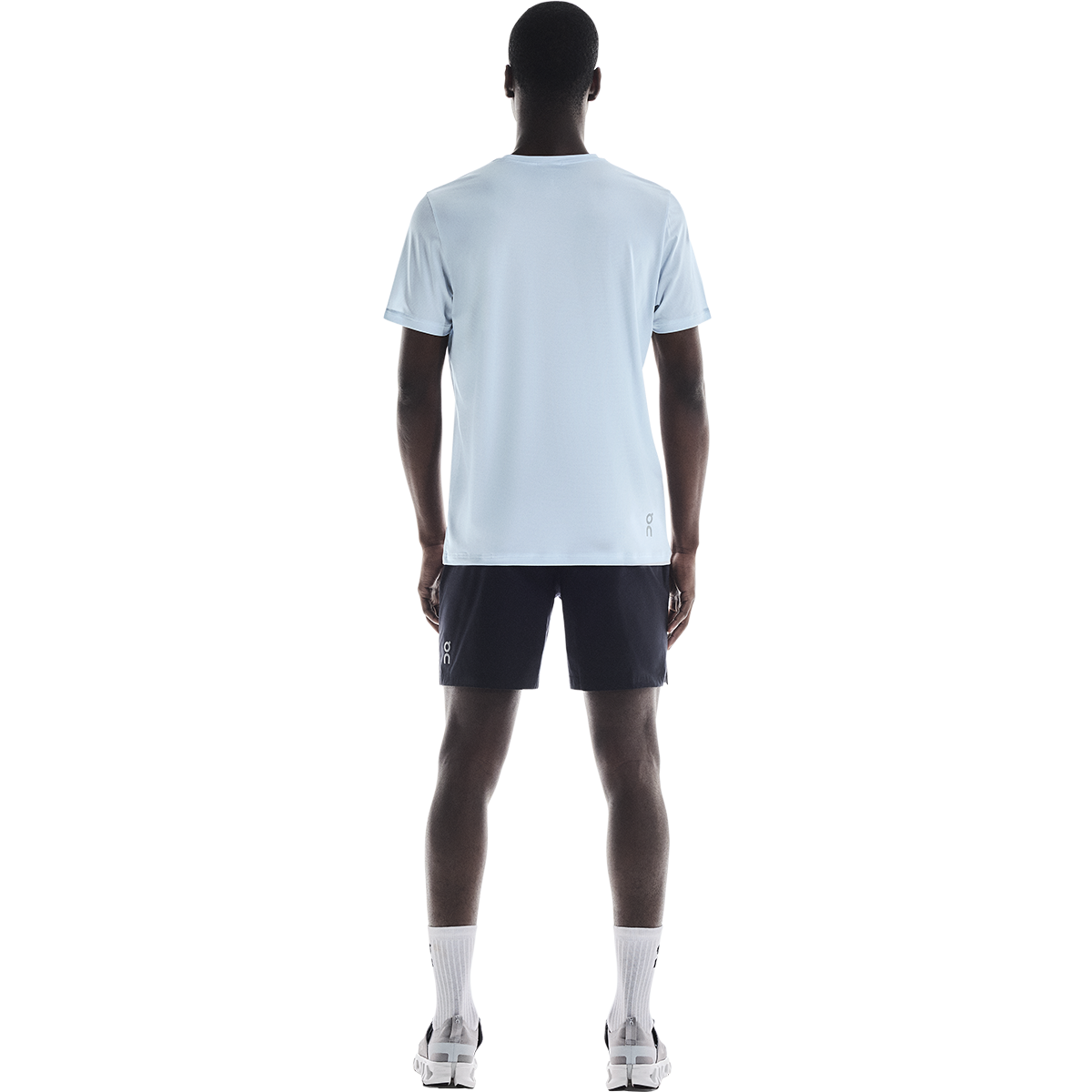 On Core-T Men's t-shirt in light blue, back view, professional studio photo