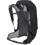 Osprey Hikelite 32 black hiking backpack showing back panel and shoulder straps