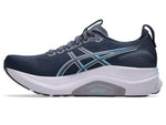 ASICS GEL-KAYANO 32 women's running shoe in midnight navy with blue accents