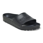 Black Birkenstock Barbados EVA slide sandal with textured strap and molded footbed