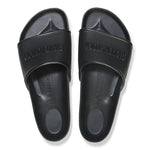 Black Birkenstock Barbados EVA slide sandals with textured strap and molded footbed