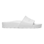 White Birkenstock Barbados EVA slide sandal with textured strap and sole