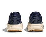 Hoka Bondi 9 men's running shoes in midnight blue colorway, rear view