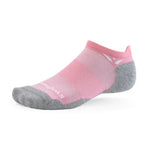 Swiftwick Maxus Zero Tab no-show running sock in Pink Jade with gray reinforcement