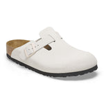 Birkenstock Boston clog in antique white corduroy with adjustable buckle strap